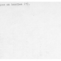 Index card with typed and handwritten information, sometimes including a sketch, of pottery from an excavation.