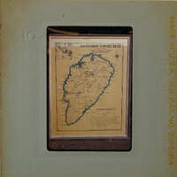 Framed Greek map of the island of Kea.