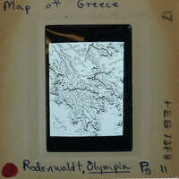 A black and white map of Greece.