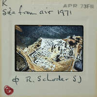 Aerial photograph of an archaeological site.