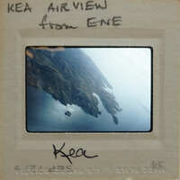 Aerial photograph of a coastline with mountains and water, labeled as "IKEA AIR VIEW FROM ENE."