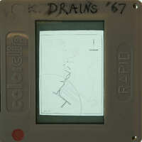 Inked drawing showing steps to spring house in Ayia Irini.