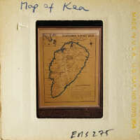 Old map of Kea with yellowed paper and hand-drawn details.