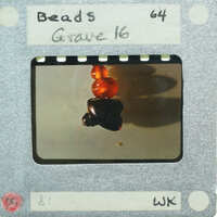 Close-up picture of beads on it.