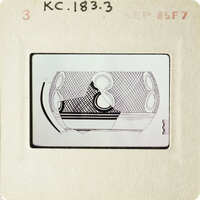 Old photograph with an image of a car on a slide.