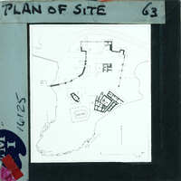 Photo of slide of drawing of walls on the site.