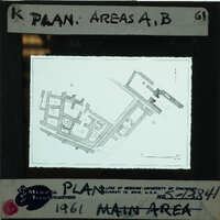 Ink drawing of plan of Ayia Irini focusing on Areas A & B.