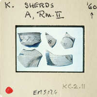 Old ceramic shards on display.