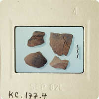 Old pottery shards on display.