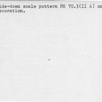 Index card with typed and handwritten information, sometimes including a sketch, of pottery from an excavation.