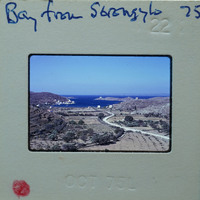 Photo of a scenic landscape with mountains, water, and vegetation, taken on October 29, 1976.