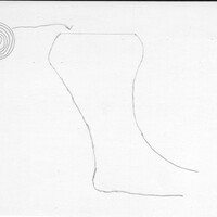 Index card with typed and handwritten information, sometimes including a sketch, of pottery from an excavation.