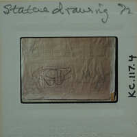 A photograph of a piece of paper with hand-drawn sketches and annotations, possibly related to an experiment or design.