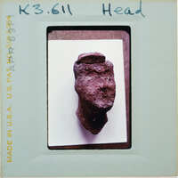 Detail of terracotta figurine head.