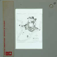 Ink drawing of plan of Ayia Irini highlighting the northern buildings.