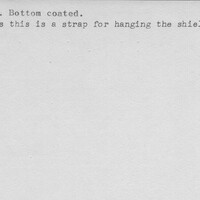 Index card with typed and handwritten information, sometimes including a sketch, of pottery from an excavation.