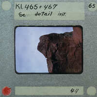 The image shows a photograph of a rock formation with a label that includes numbers and the word "detail".