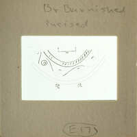 A diagram of an object with annotations, possibly related to engineering or design, on a piece of paper.