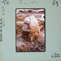 Details of terracotta figurine fragment before excavation.