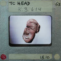 Terracotta figurine face fragments partially restored K3.614.