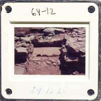 Old stone ruins with vegetation, possibly an archaeological site.