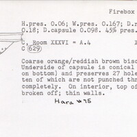 Index card with typed and handwritten information, sometimes including a sketch, of pottery from an excavation.