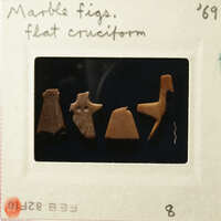 Collection of small figurines on display.