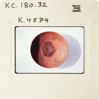 Close-up photograph of an object with brown and red hues, possibly a mineral sample.