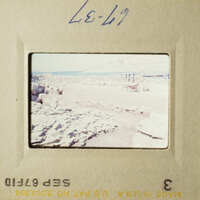 A beach scene with rocks and water, taken from different angles.