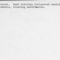 Index card with typed and handwritten information, sometimes including a sketch, of pottery from an excavation.