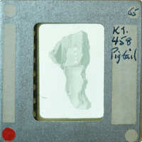 Terracotta figurine hair braid from interior K1.458.