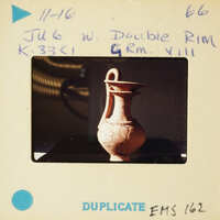 Ancient clay pot on display.