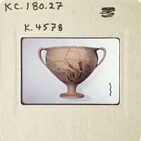 Ancient Greek vase with mythological figures.