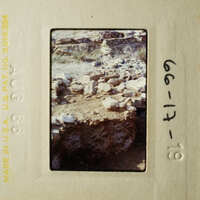 This photo depicts a barren, rocky landscape with no vegetation, possibly an archaeological site.