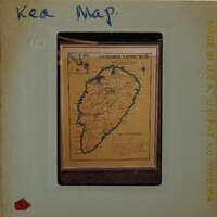 Framed Greek map of the island of Kea.