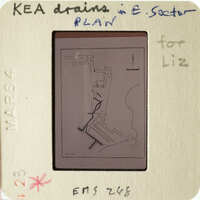 Map of KEA drains in E.E. sector with annotations.