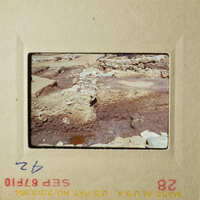 Two vintage photos depicting an archaeological site with ruins and earthy tones.