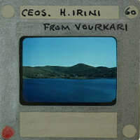 Film strip with a scenic view of mountains and water, labeled "CEOs from Vourkari".