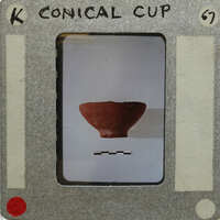 Small clay pot on white background.