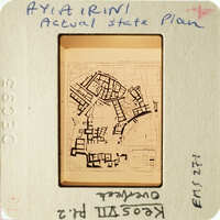 Old map with handwritten notes on top and bottom, possibly related to AYARI PLAN.