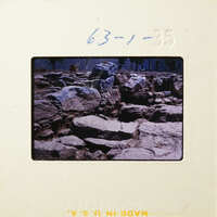 Rocky landscape with scattered stones and vegetation.