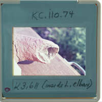 Details of terracotta figuring part showing clay.