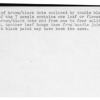 Index card with typed and handwritten information, sometimes including a sketch, of pottery from an excavation.