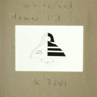 A diagram on an old slide with annotations, including a label "White Domed Lid" and measurements.