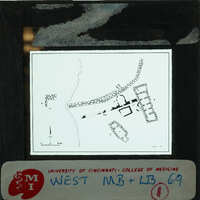 Inked plan of buildings on western side of Ayia Irini.