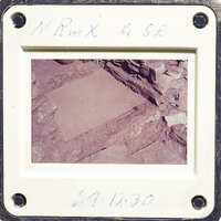 Rock formation with layered stones.