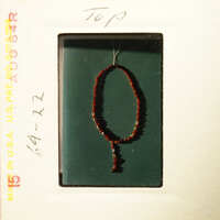 Beaded bracelet on display.