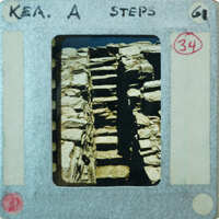 A film strip with a photograph of stone steps on it.