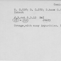 Index card with typed and handwritten information, sometimes including a sketch, of pottery from an excavation.