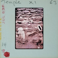 Finds on an interior surface of stone building.